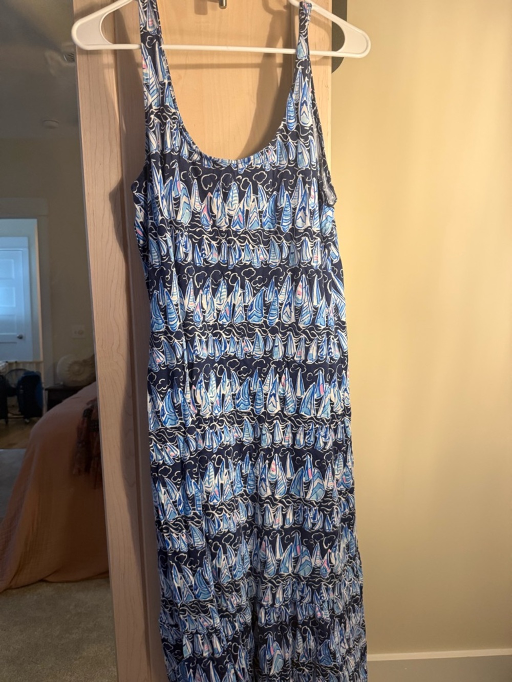 Lilly Pulitzer Navy & Light Blue Patterned Maxi Dress